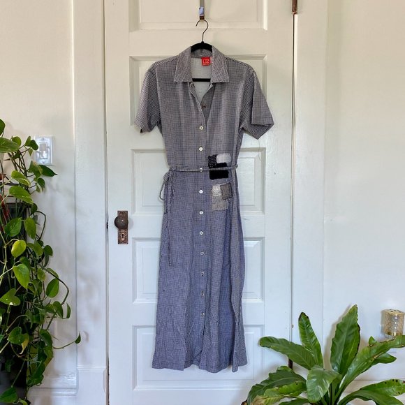 REWORKED LIZ CLAIBORNE || PATCHWORK GINGHAM DRESS - Picture 1 of 4